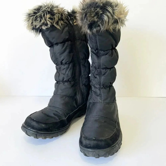 Spring Step Womens Alpi-Tex Vanish Faux Fur Trim Black Snow‎ Boots Size 39 US 9 - Picture 2 of 10